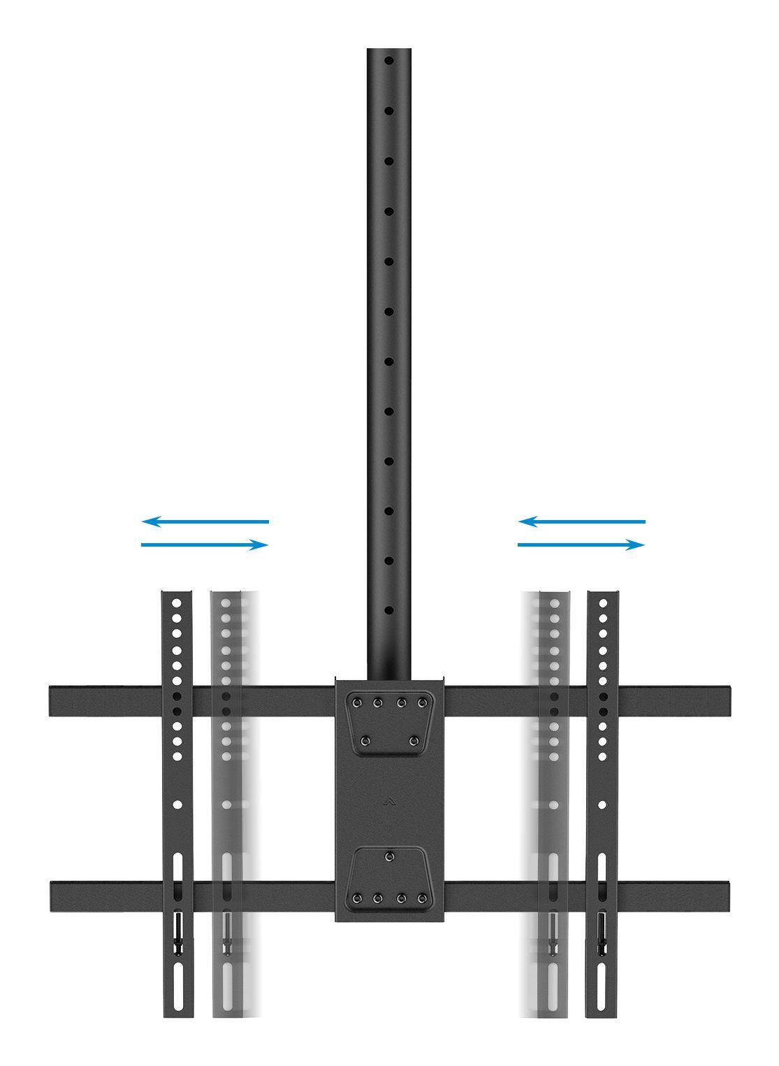 Suporte de Teto Duplo TOOQ LPCE2286TSLI-XL-B (600 x 400 mm - 200 x 200 mm - 2,18 m - Preto), miniatura 3