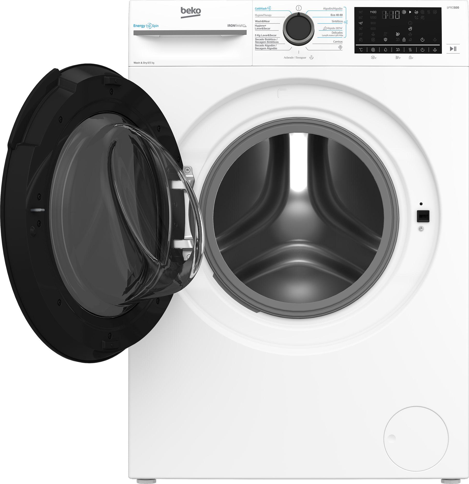 Máquina de Lavar e Secar Roupa Independente BEKO BM5DFT48437WB (B - 8 kg - 5 kg - Branco) — miniatura 3