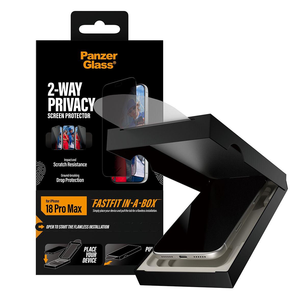 Protetor de Ecrã de Privacidade PANZERGLASS 2-Way Privacy iPhone 18 Pro Max Ultra-Wide Fit (Apple iPhone 18 Pro Max - Transparente), miniatura 6