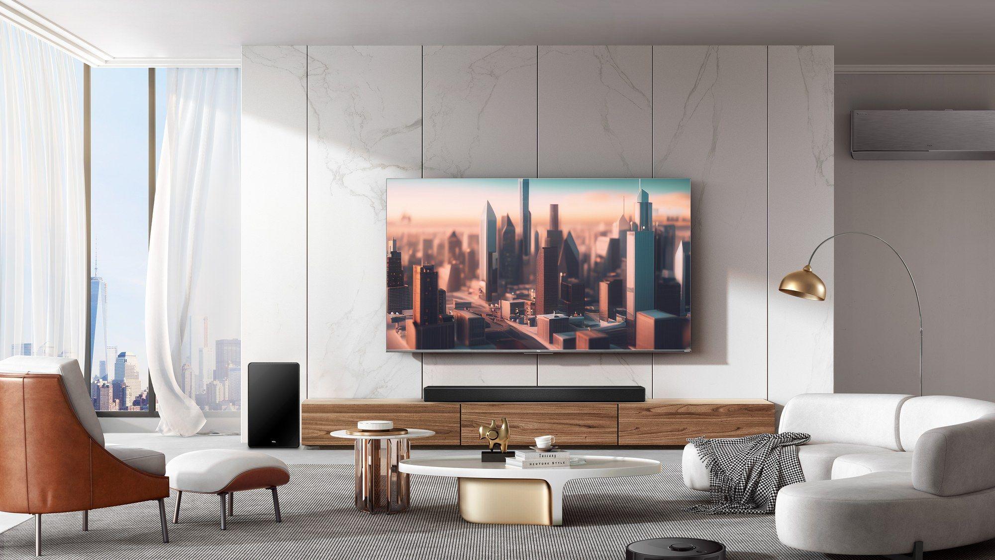 Soundbar TCL Q75HE (98 W - Com fios e sem fios - Titânio), miniatura 3
