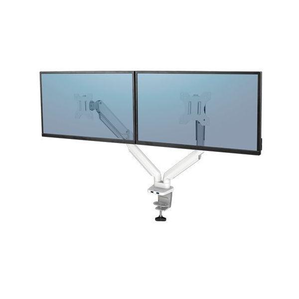 Suporte de Monitor Duplo FELLOWES Platinum Series 8056301 (100 x 100 mm - 75 x 75 mm - 101,6 cm - Branco), miniatura 2
