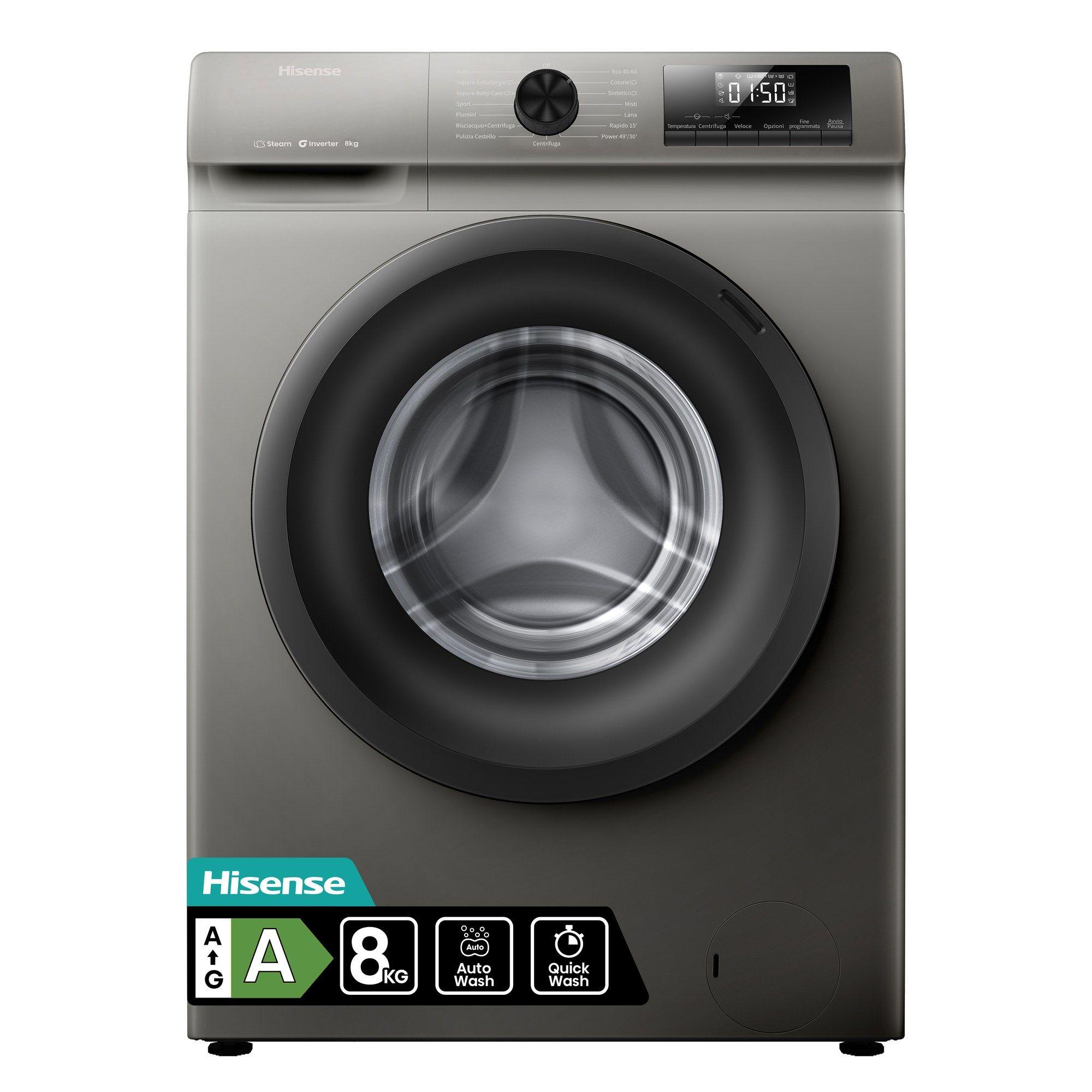 Máquina de Lavar Roupa Independente HISENSE WF1Q8041BT (1400 RPM - B - 40 l - Cinzento)