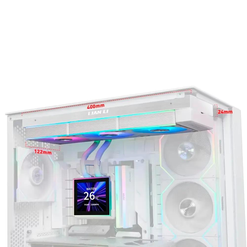 Kit de Arrefecimento Líquido LIAN LI HydroShift II LCD-S 360 CL (LGA 1700, LGA 1851, AM4, AM5 - LGA 1851, AM4, AM5, LGA 1700 - 120 mm - Branco) — miniatura 4