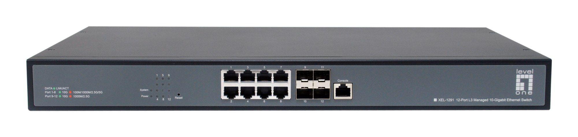 Switch Gerido LEVEL ONE XEL-1291 (10G Ethernet - 240 Gbit/s - L3 - Preto) — miniatura 2