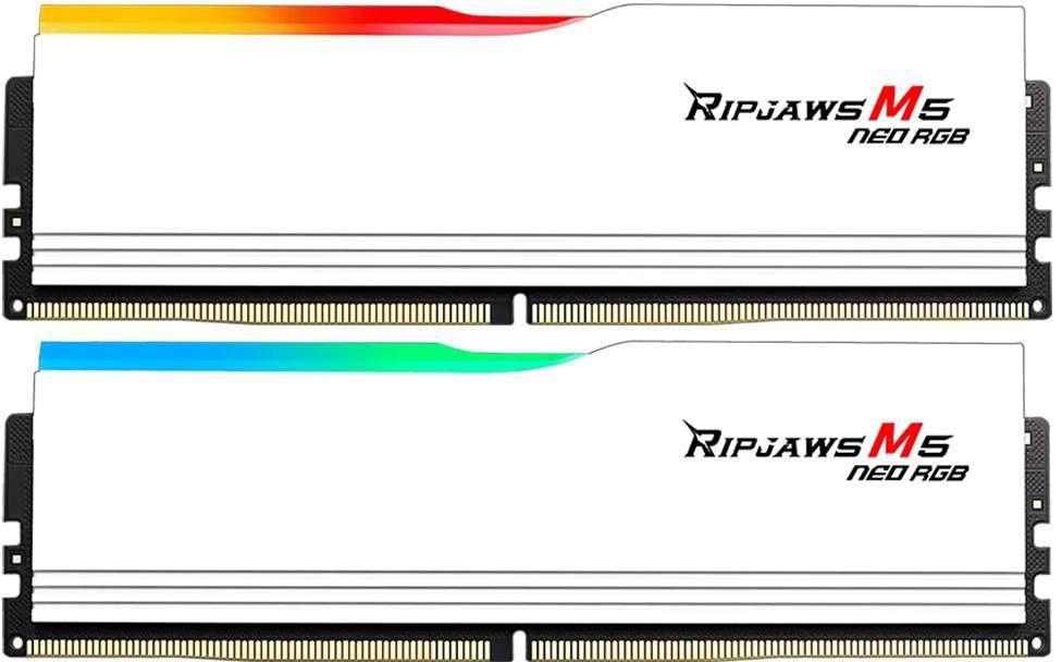Memória RAM G.SKILL Ripjaws M5 Neo RGB F5-6000J2836G32GX2-RM5NRW (6000 MHz - 64 GB - DDR5 UDIMM)