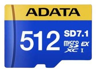 Cartão de Memória ADATA Premier Extreme SD7.1 Gen3 512GB (512GB - 800 MB/s - Azul e Amarelo)