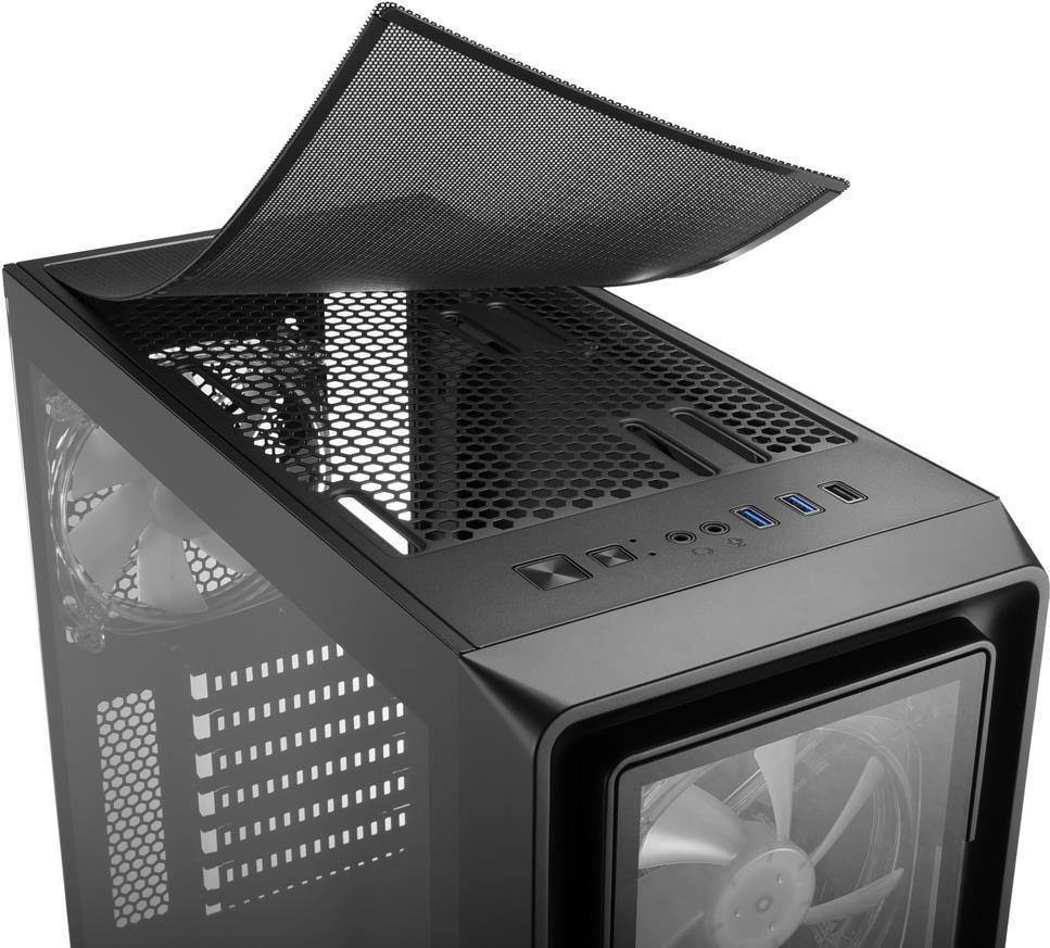 Caixa ATX SHARKOON TK4 RGB (ATX, Micro ATX, Mini-ITX - Midi Tower - RGB multicolorida - Preto)