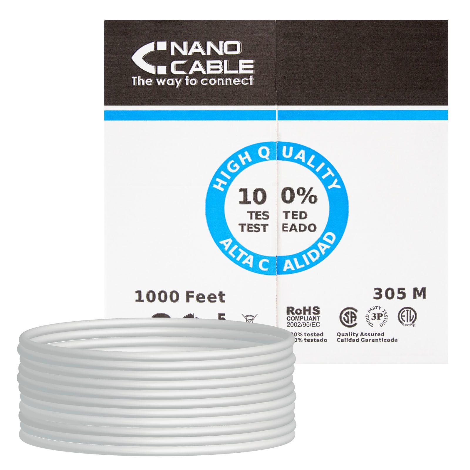 Cabo de Rede em Bobina NANOCABLE 10.20.0304-FLEX (305 m - Cat5e - Cinzento)