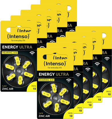 Pilhas para Aparelho Auditivo INTENSO Energy Ultra A10 (Amarelo)