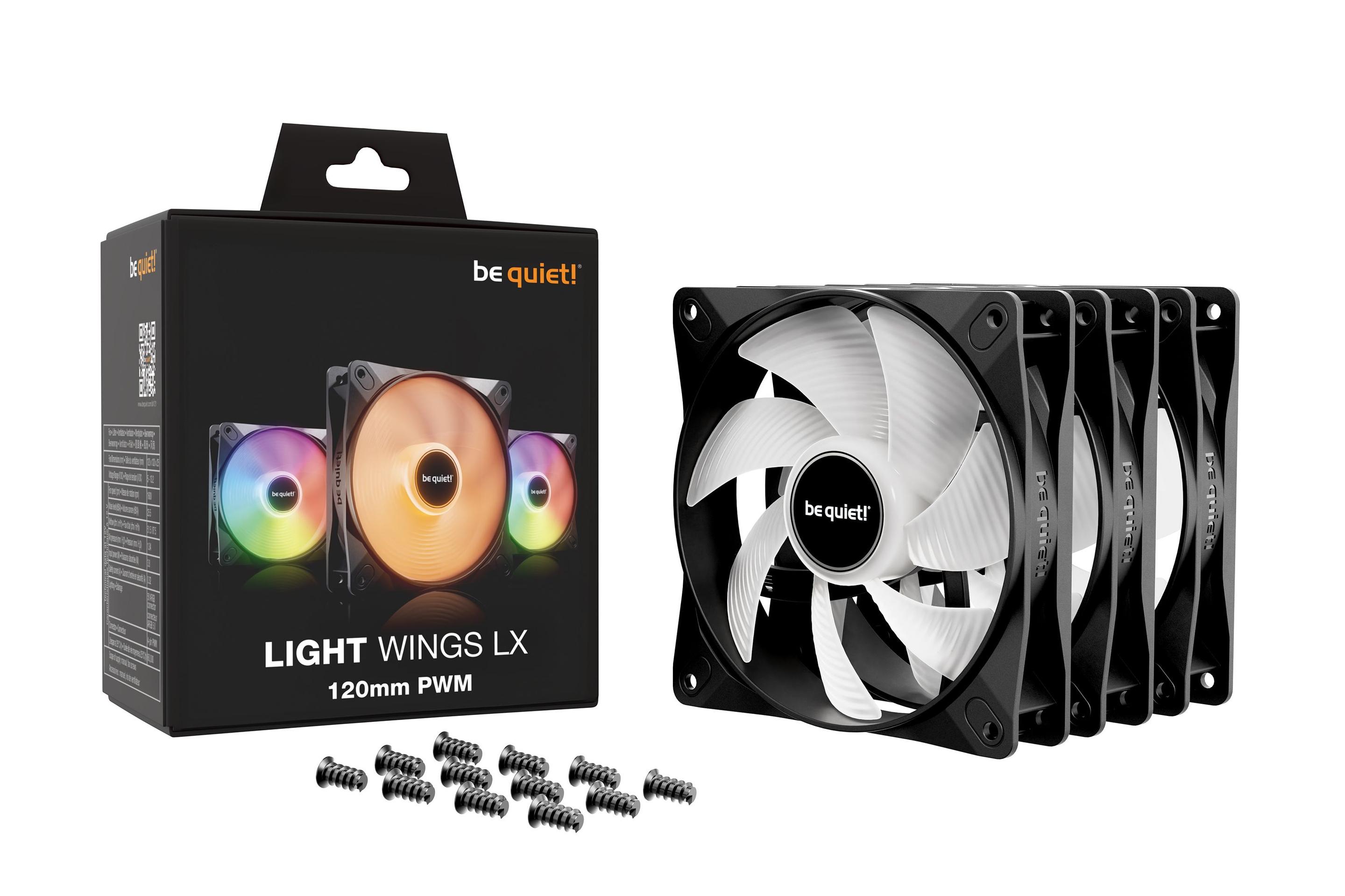 Ventoinhas para Caixa de PC BE QUIET! LIGHT WINGS LX 120mm PWM Triple-Pack (Preto), miniatura 5