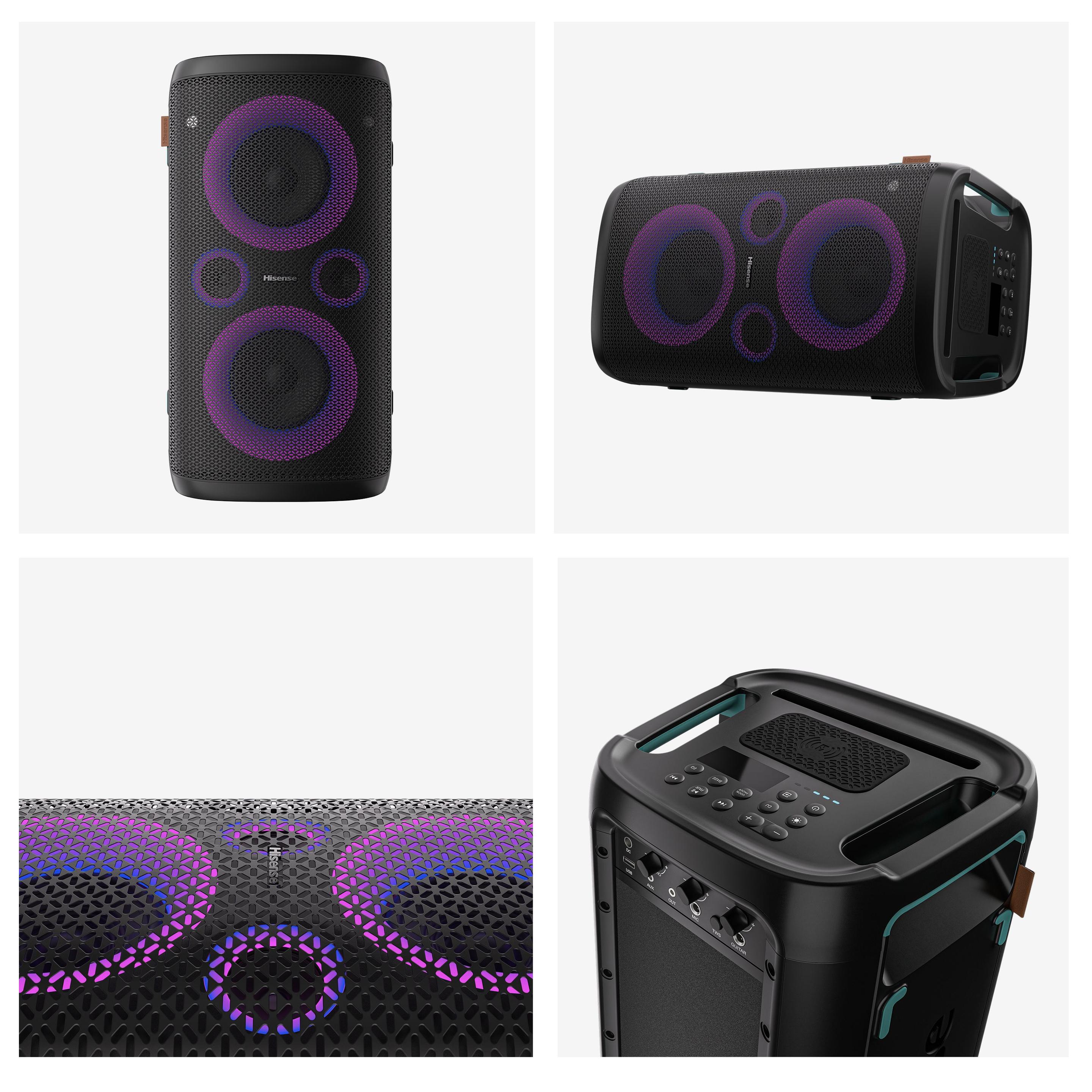 Coluna de Festa HISENSE Party Storm (300 W - IPX4 - Sem fios - Preto), miniatura 4