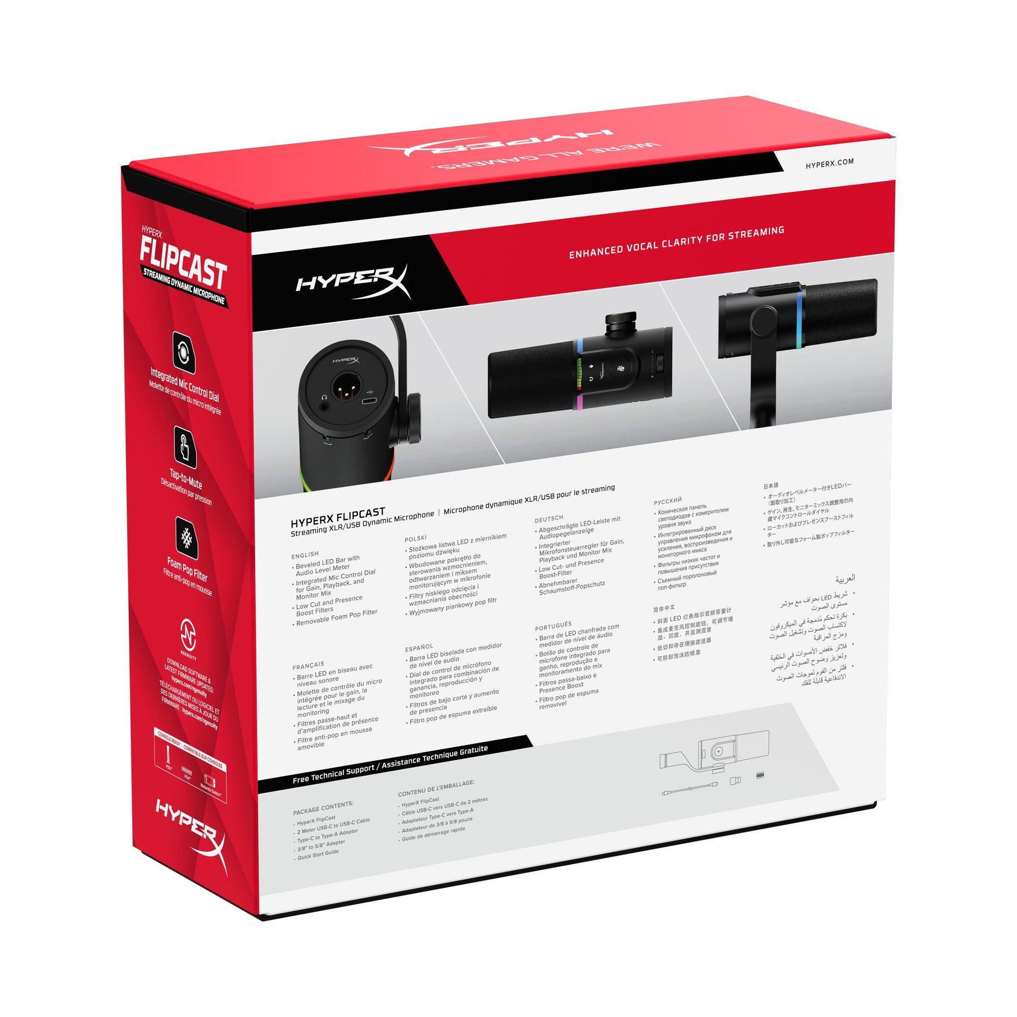 Microfone Dinâmico HYPERX FlipCast (Microfone dinâmico - Com fios - XLR/USB - Preto) — miniatura 10