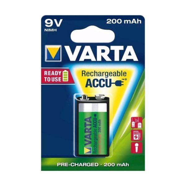 Bateria Recarregável VARTA Akku RECHARGE Power 9V 200mAh (Verde)