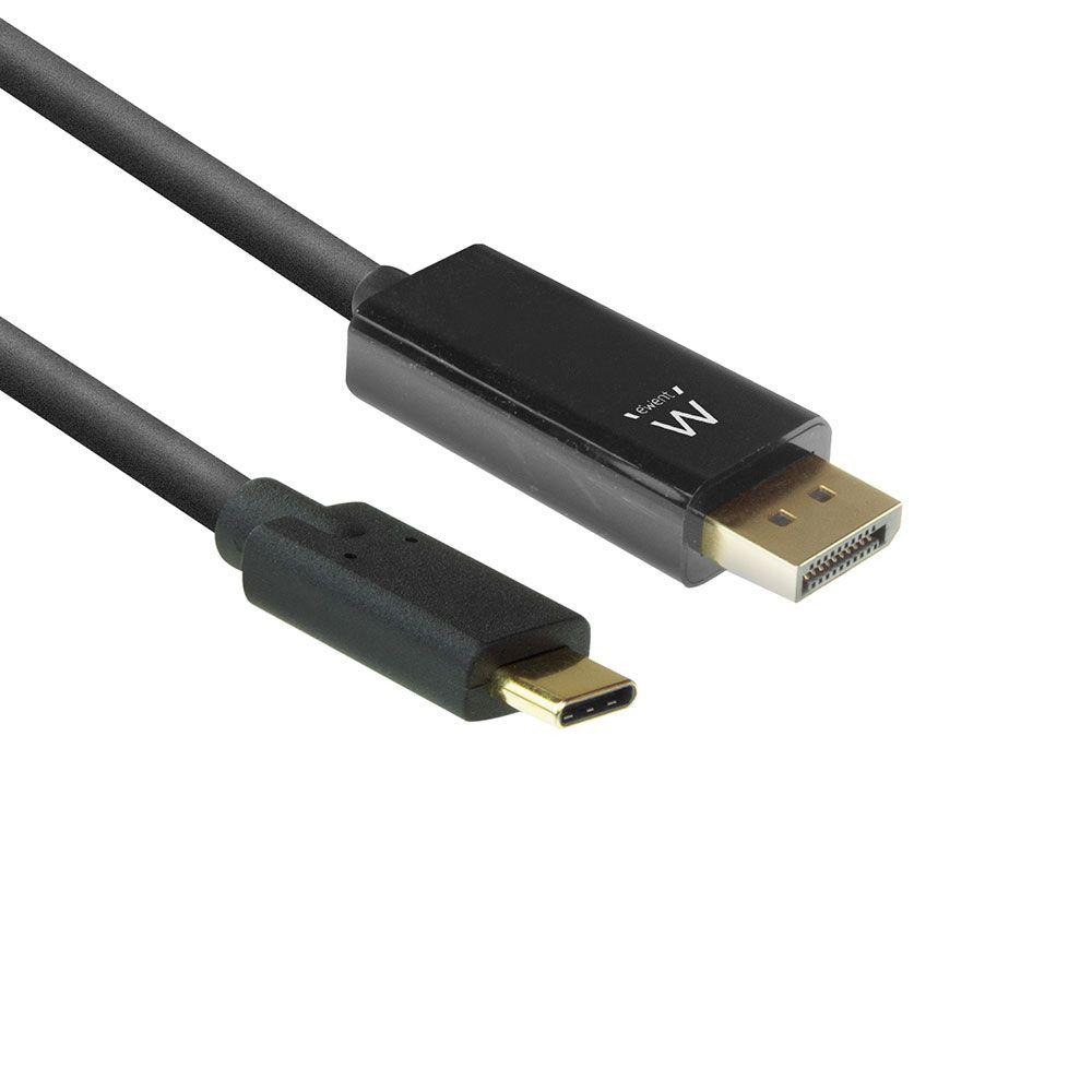 Cabo USB-C para DisplayPort EWENT EW9826 (2 m - USB Type-C - USB-C com modo DP Alt - Preto)