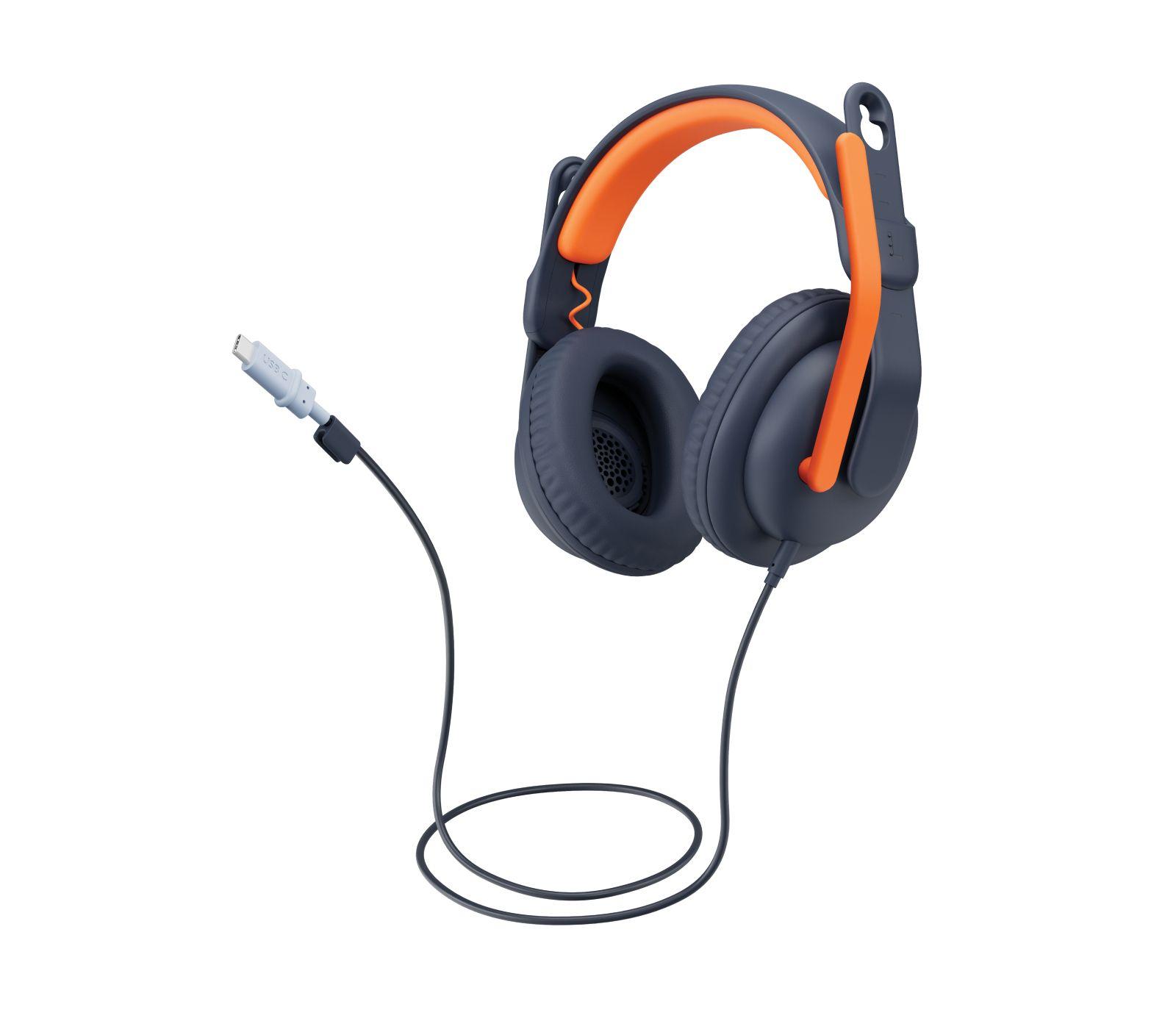 Headset LOGITECH Zone Learn (Binaural - Com fios - Circum-aural - Azul e Laranja) — miniatura 2