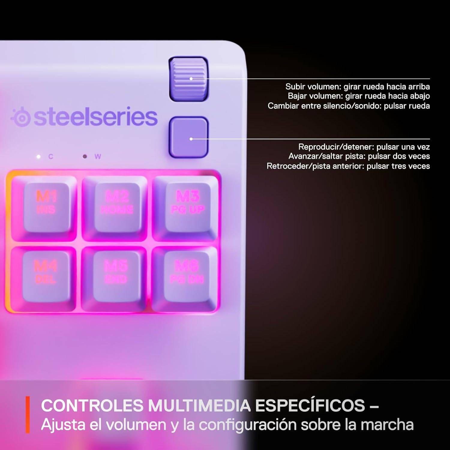Teclado STEELSERIES Apex 3 TKL - US (US - Membrana - USB - Lavanda) — miniatura 6