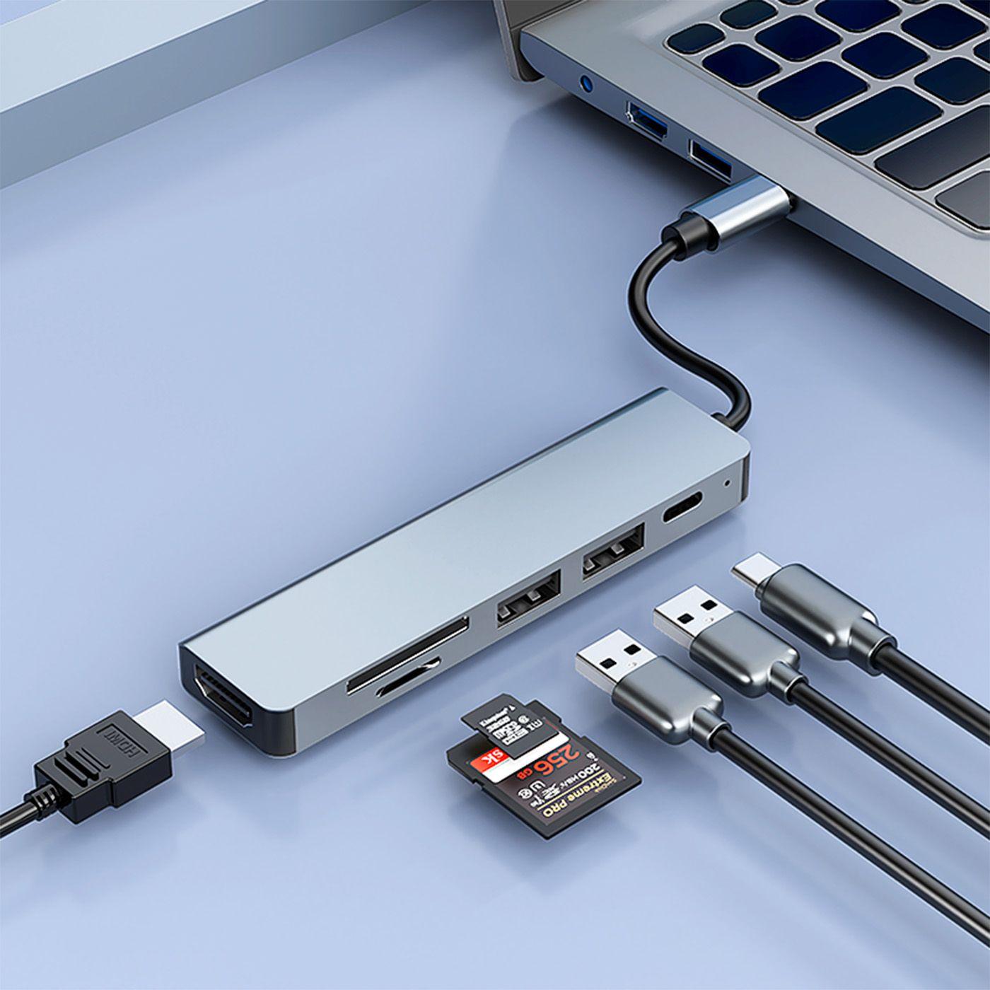 Hub USB-C COOLBOX miniDOCK C61 (0,145 m - Universal - Cinzento) — miniatura 2