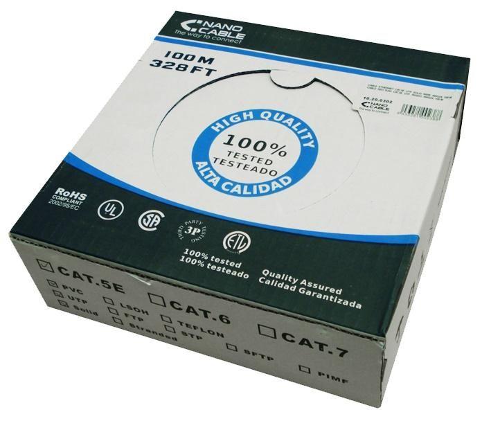 Cabo de Rede em Bobine NANOCABLE 10.20.0302 (100 m - Cat5e - Cinzento) — miniatura 3
