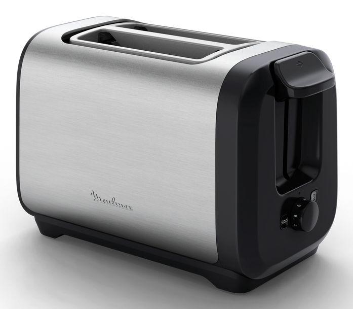 Torradeira MOULINEX LT5S0DE0 Subito 5 (1200 W - Aço inoxidável - Altura 19,3 cm - Preto e Inox)