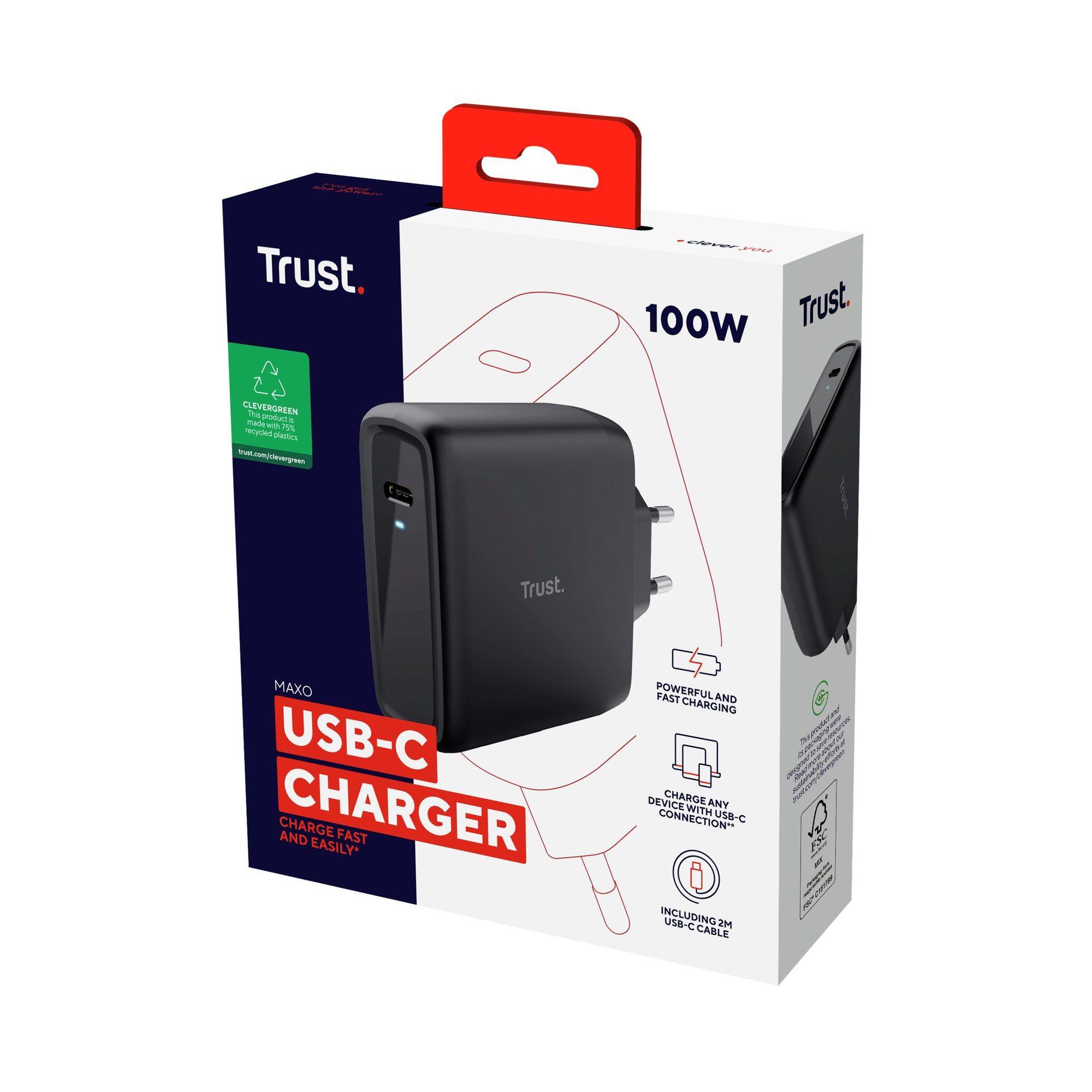 Carregador de Parede USB-C TRUST Maxo 100W (USB-C para USB-C - Universal - Preto) — miniatura 6