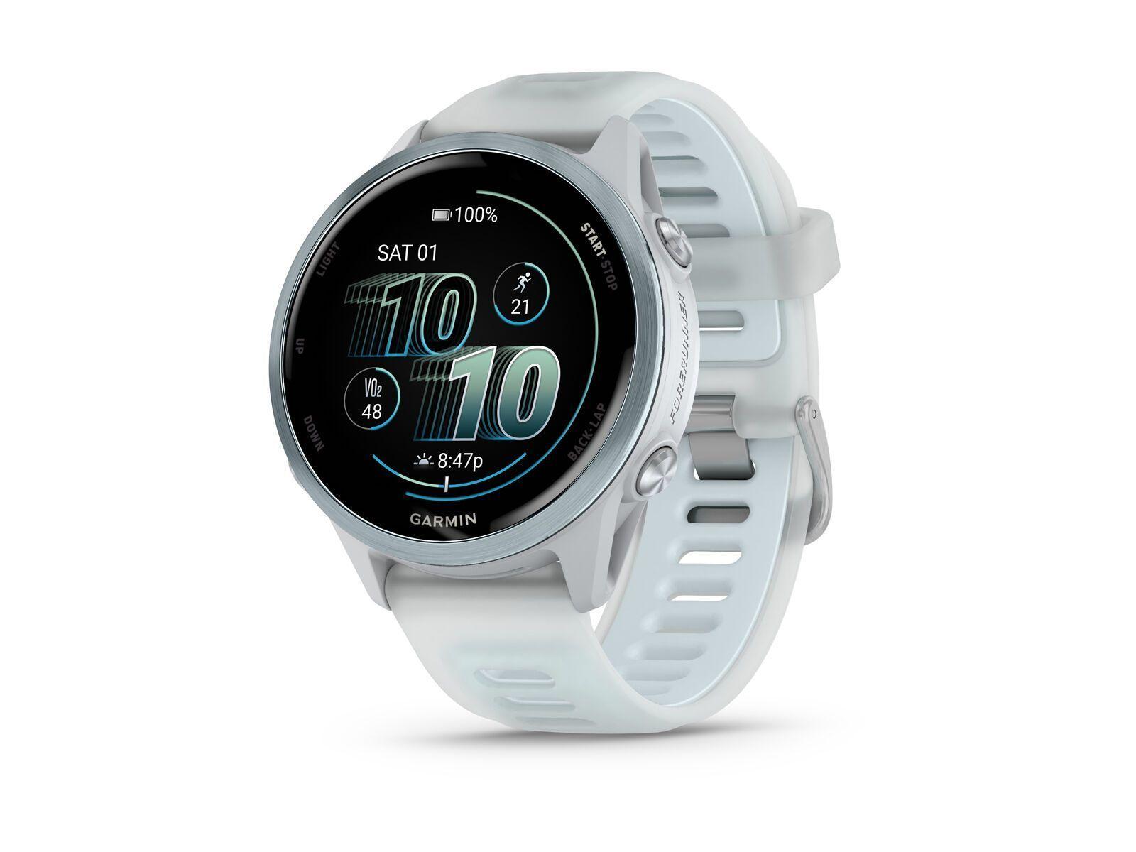 Relógio Desportivo GARMIN Forerunner 570 42 mm (Redondo - Android - AMOLED - Branco/Azul Nuvem)