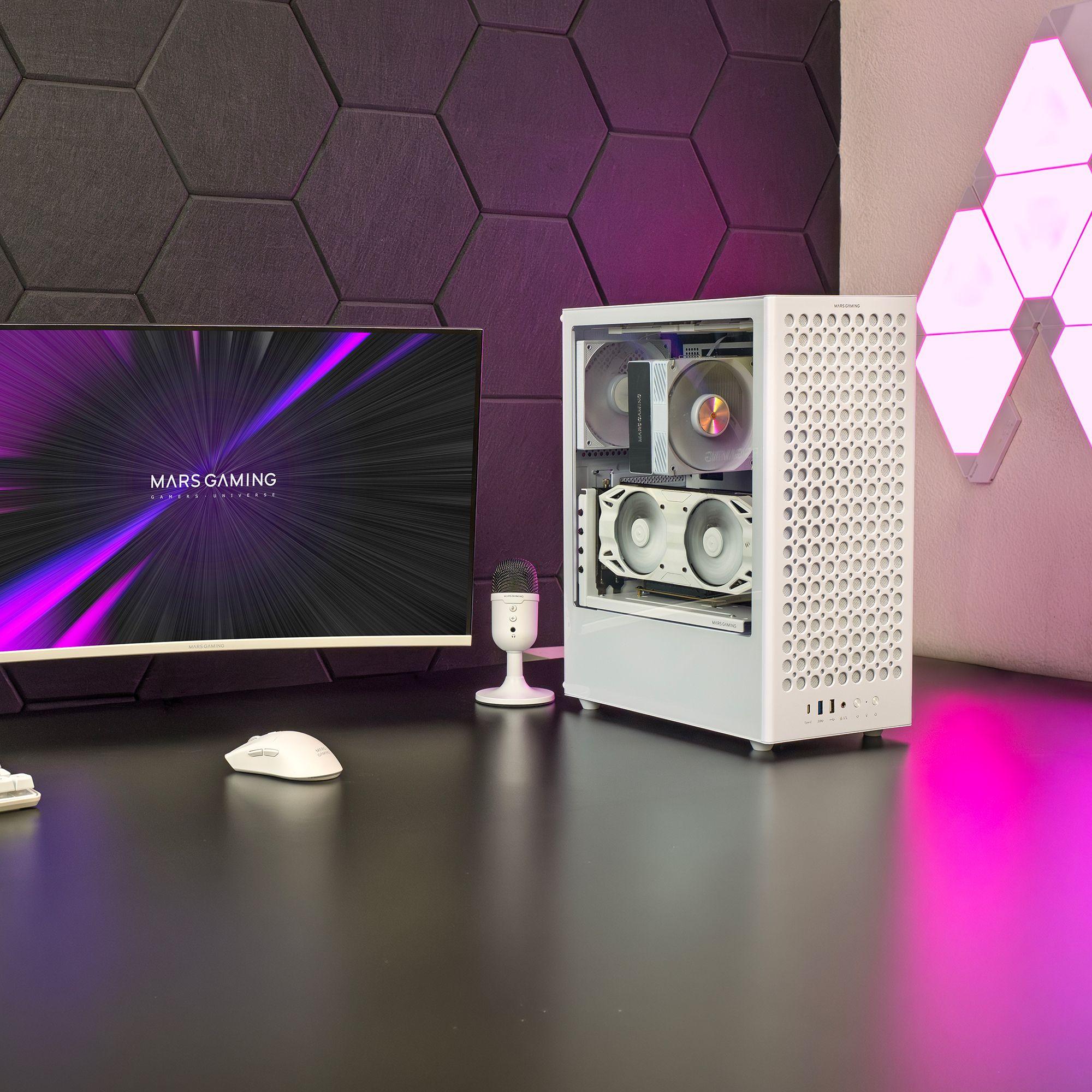 Caixa de Computador MARS GAMING MCT800W (ATX, Micro ATX, Mini-ITX - Midi Tower - Vidro temperado - Branco), miniatura 6