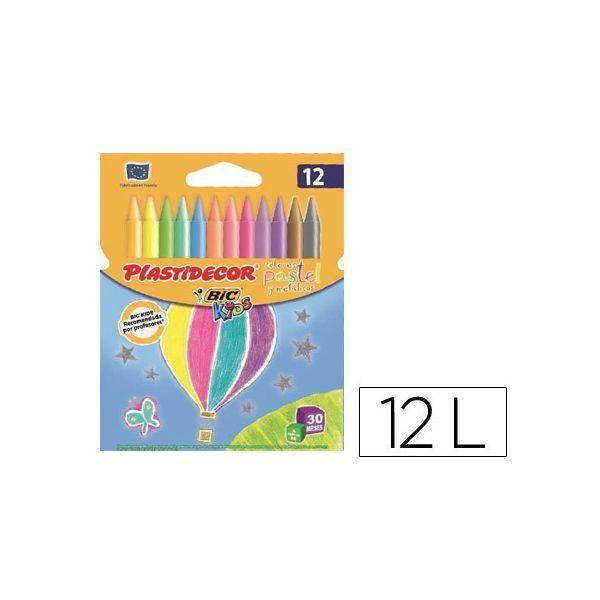 Lápis de Cera BIC Kids Plastidecor Pastel (Plástico - Cores Pastel Sortidas), miniatura 2