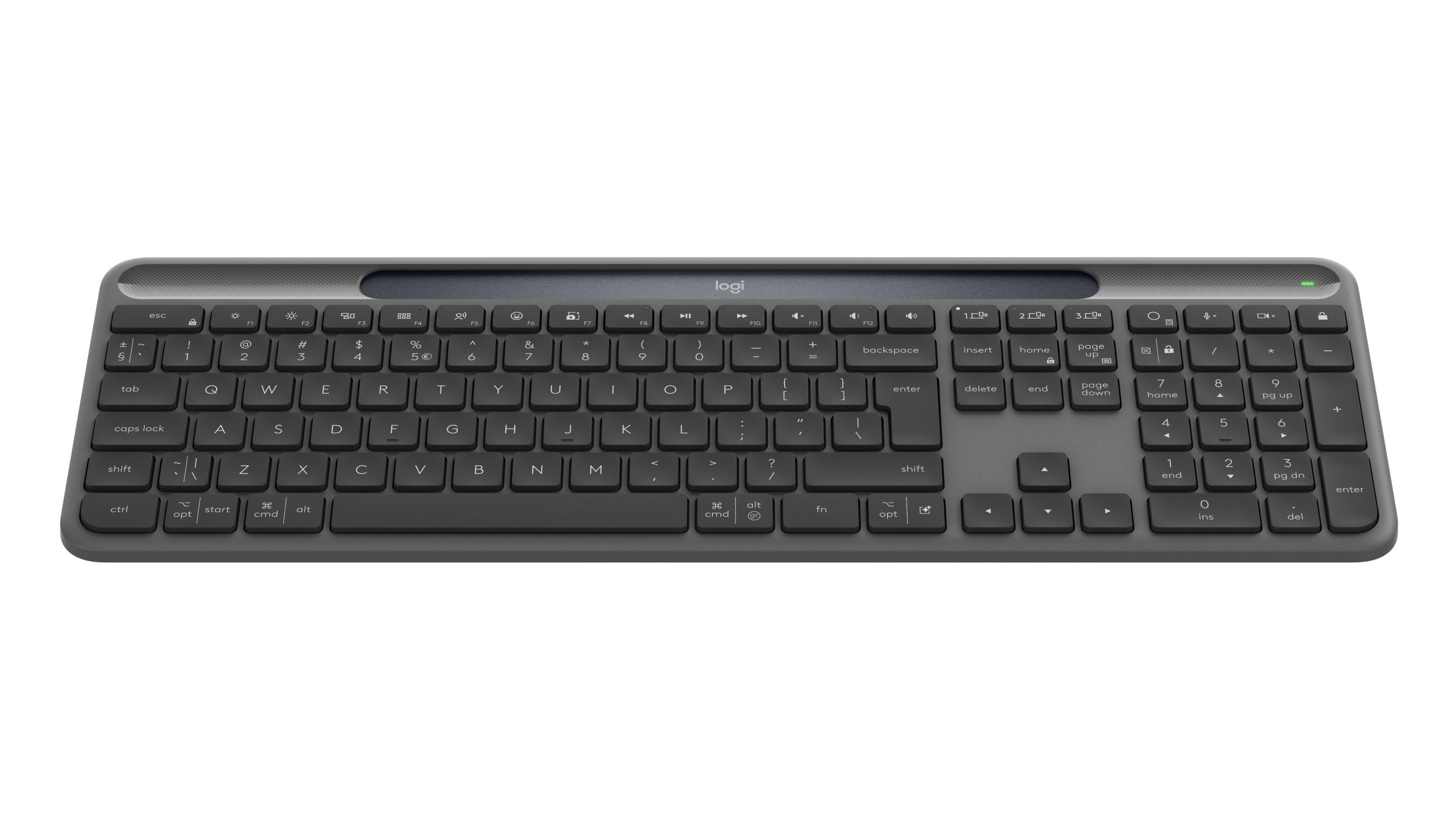 Teclado LOGITECH Signature Slim Solar+ K980 (Reino Unido Internacional - RF Wireless+Bluetooth - Sem fios - Grafite) — miniatura 4