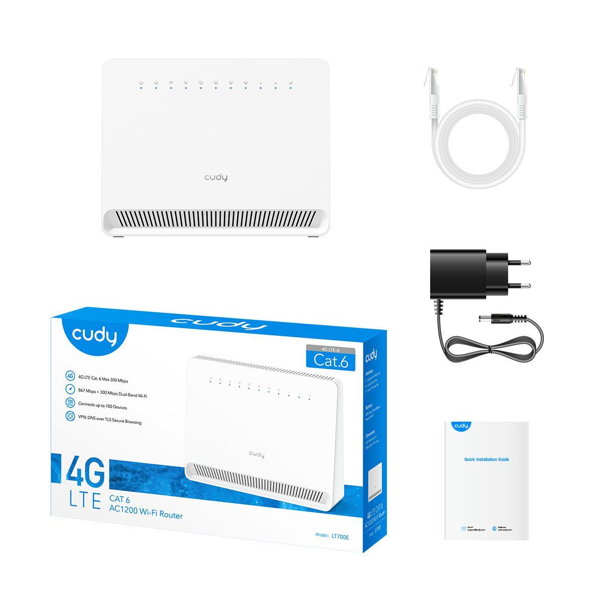 Router 4G CUDY LT700E 1.0 (Wi-Fi 5 - 867 Mbps - Dual-band - Branco) — miniatura 6