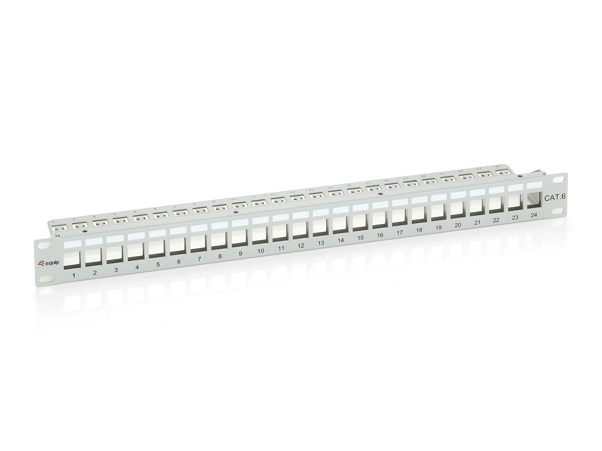 Painel de Patch EQUIP 767124 (24 portas - Cat6 FTP - 19" - 1U - Cinzento)
