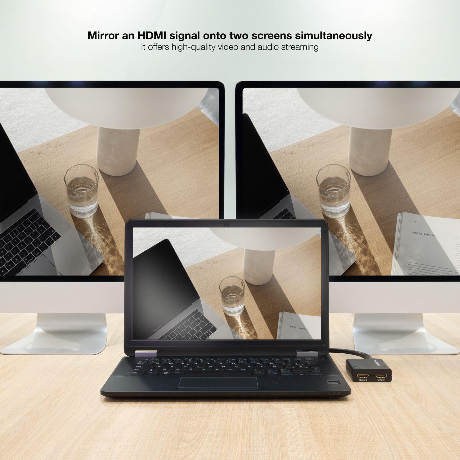 Splitter HDMI NANOCABLE 10.25.3502 (0,5 m - 120 Hz - Preto) — miniatura 4