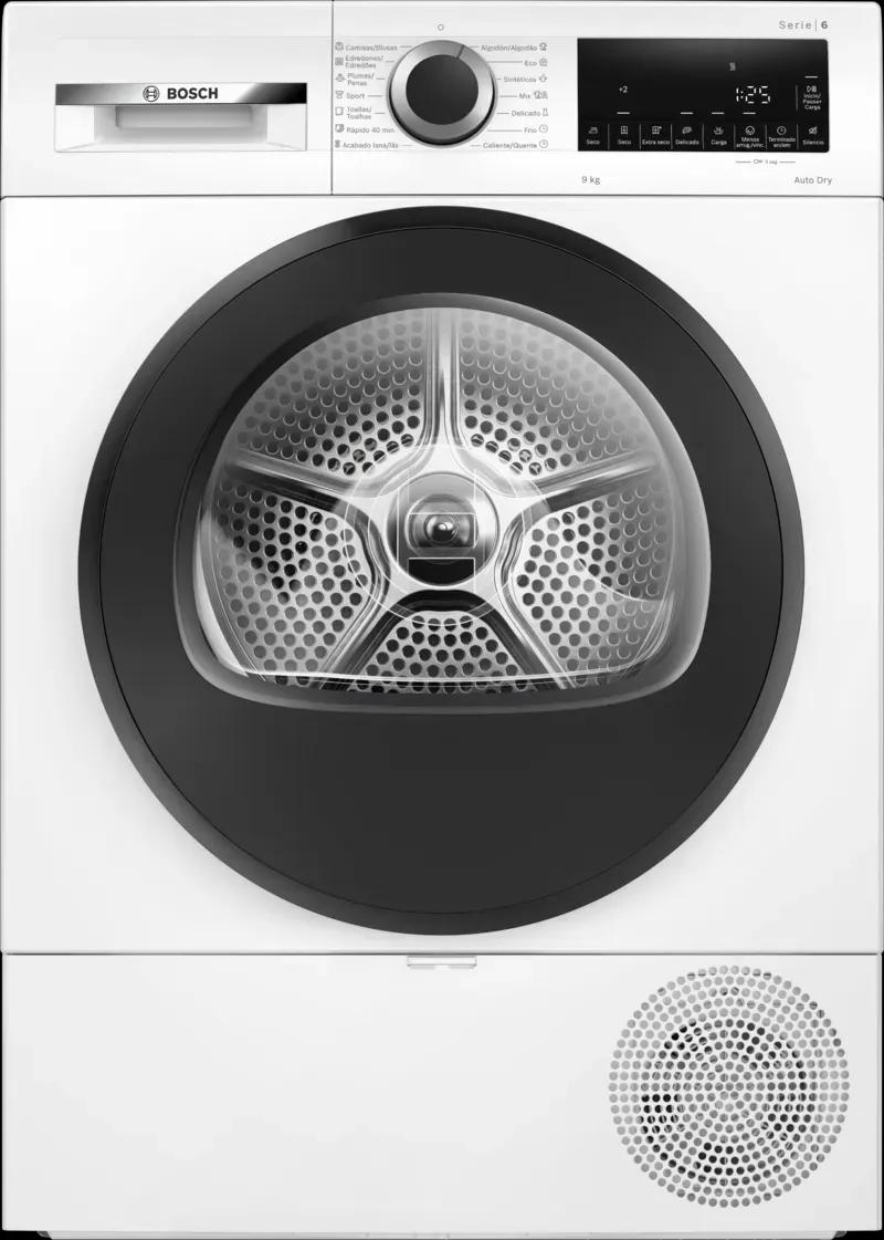 Máquina de Secar Roupa Independente BOSCH WQG24200ES (9 kg - Bomba de calor - Direita - Branco)