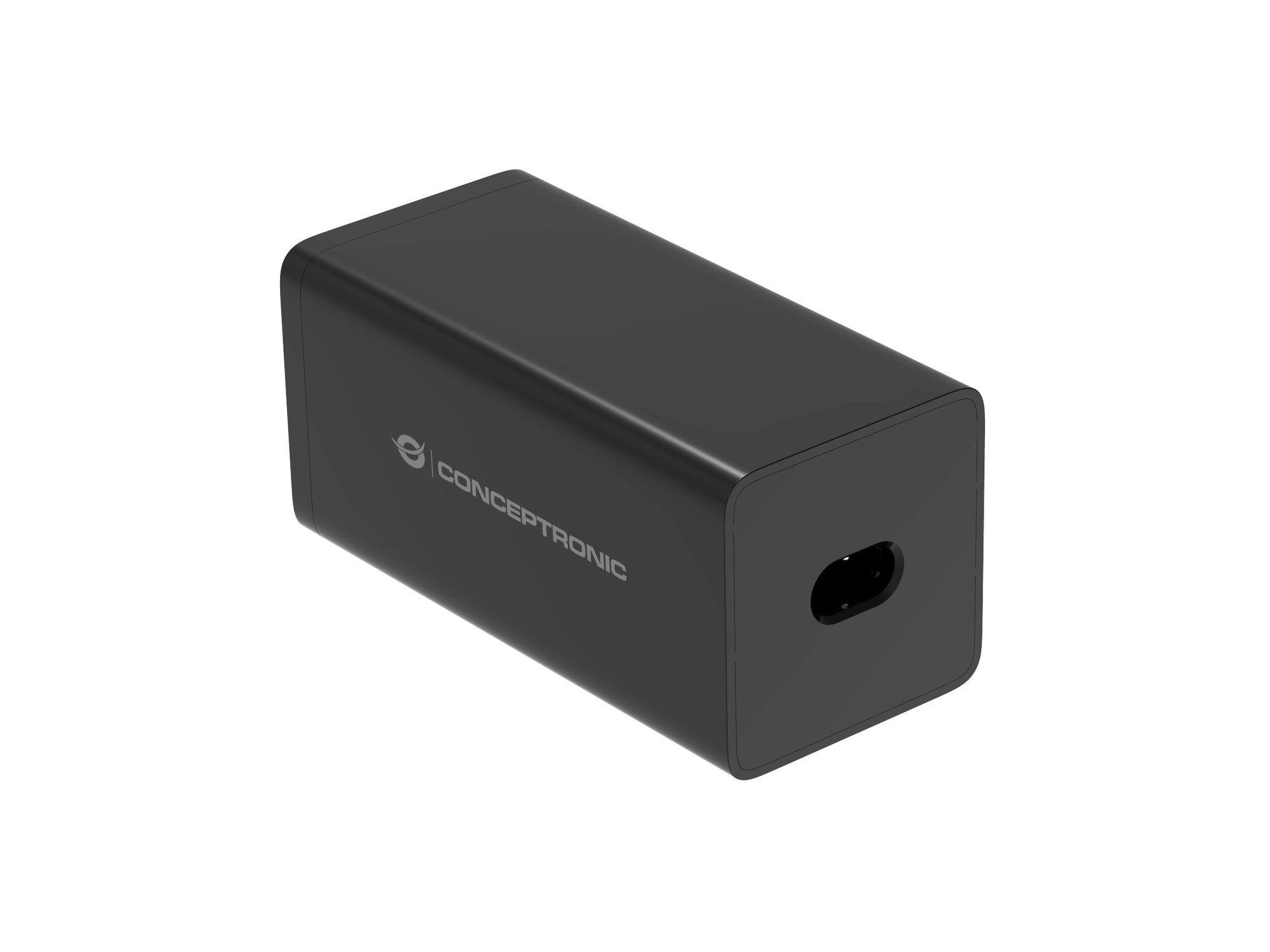 Carregador USB CONCEPTRONIC OZUL06BE (AC, USB Type-C para USB Type-C - Universal - Preto), miniatura 2