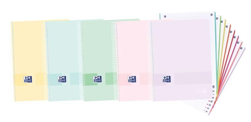 Caderno Espiral OXFORD Europeanbook 8 Live & Go (Plástico - Cores pastel sortidas)