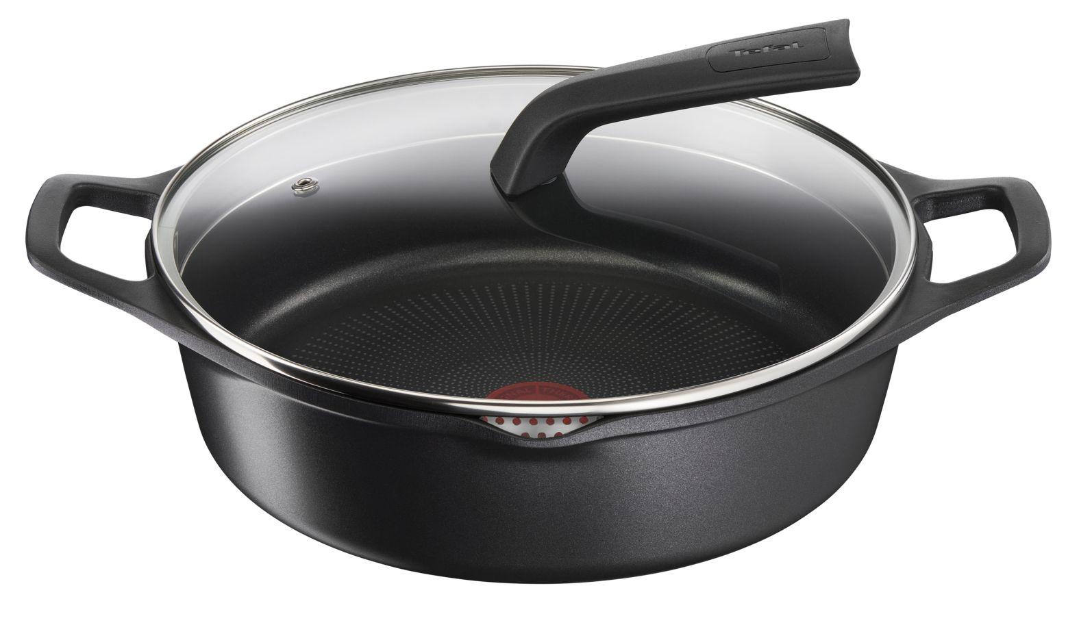 Caçarola com Tampa TEFAL Robust E2497244 (Alumínio fundido - Preto)