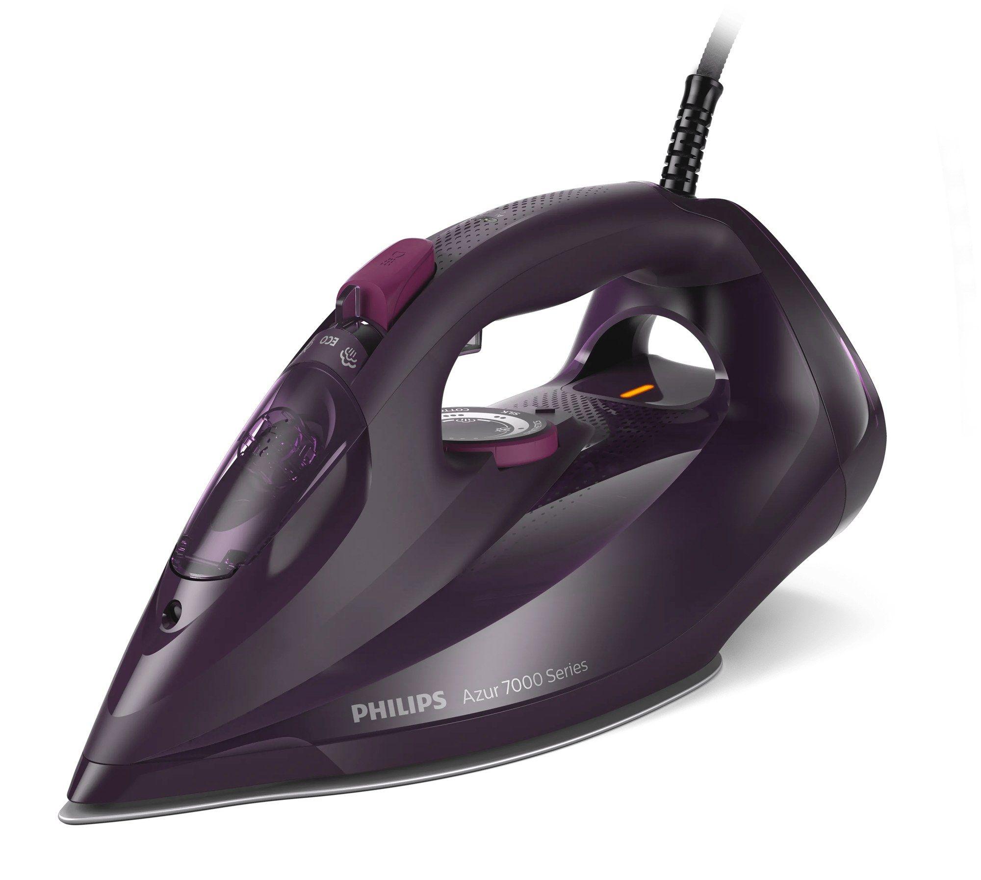 Ferro de Engomar a Vapor PHILIPS DST7061/30 (3000 W - 0,3 l - Base de ferro SteamGlide Elite - Roxo)