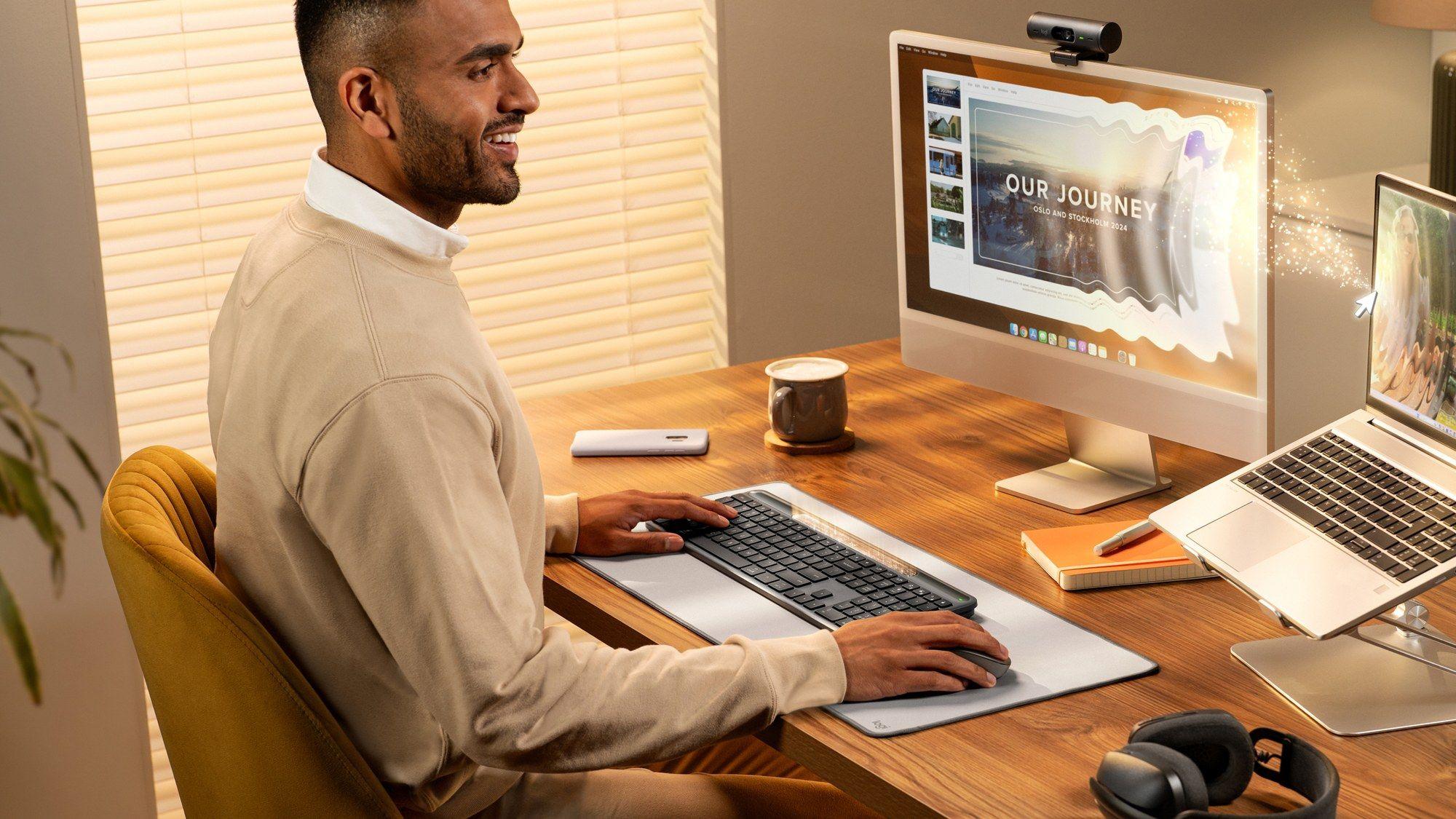 Teclado LOGITECH Signature Slim Solar+ K980 for Business (RF Wireless + Bluetooth - Sem fios - Grafite) — miniatura 10