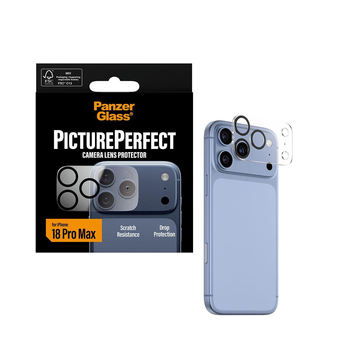 Protetor de Lentes de Câmara PANZERGLASS PicturePerfect para iPhone 18 Pro Max (Apple iPhone 18 Pro Max - Silicone - Transparente), miniatura 5