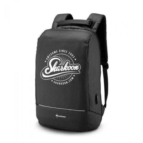 Mochila SHARKOON 600D com USB (16 L - Poliéster 600D - Altura 45 cm - Preto)