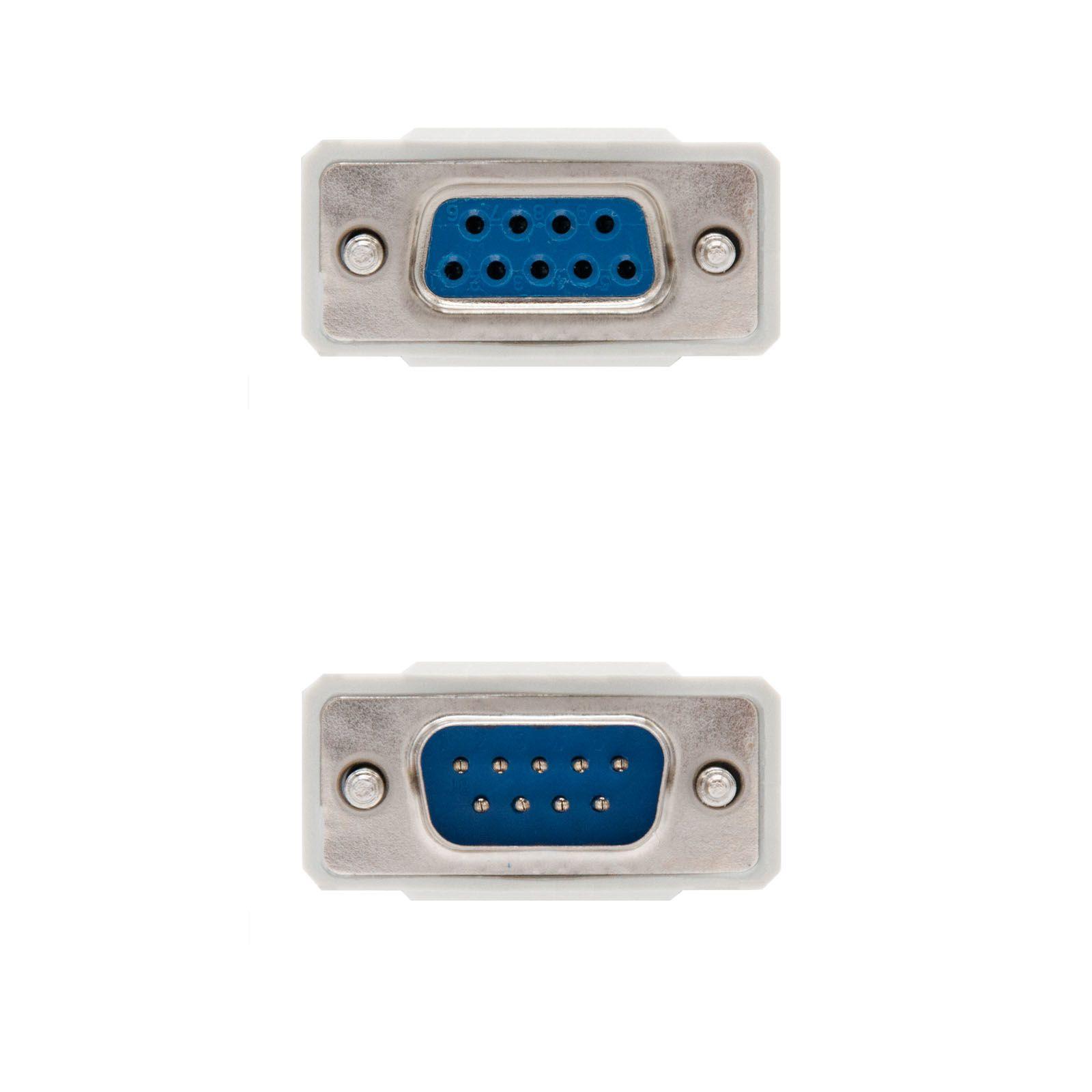 Cabo Série Null Modem NANOCABLE 10.14.0506 (DB9 Macho para DB9 Fêmea - 6 m - Bege) — miniatura 3