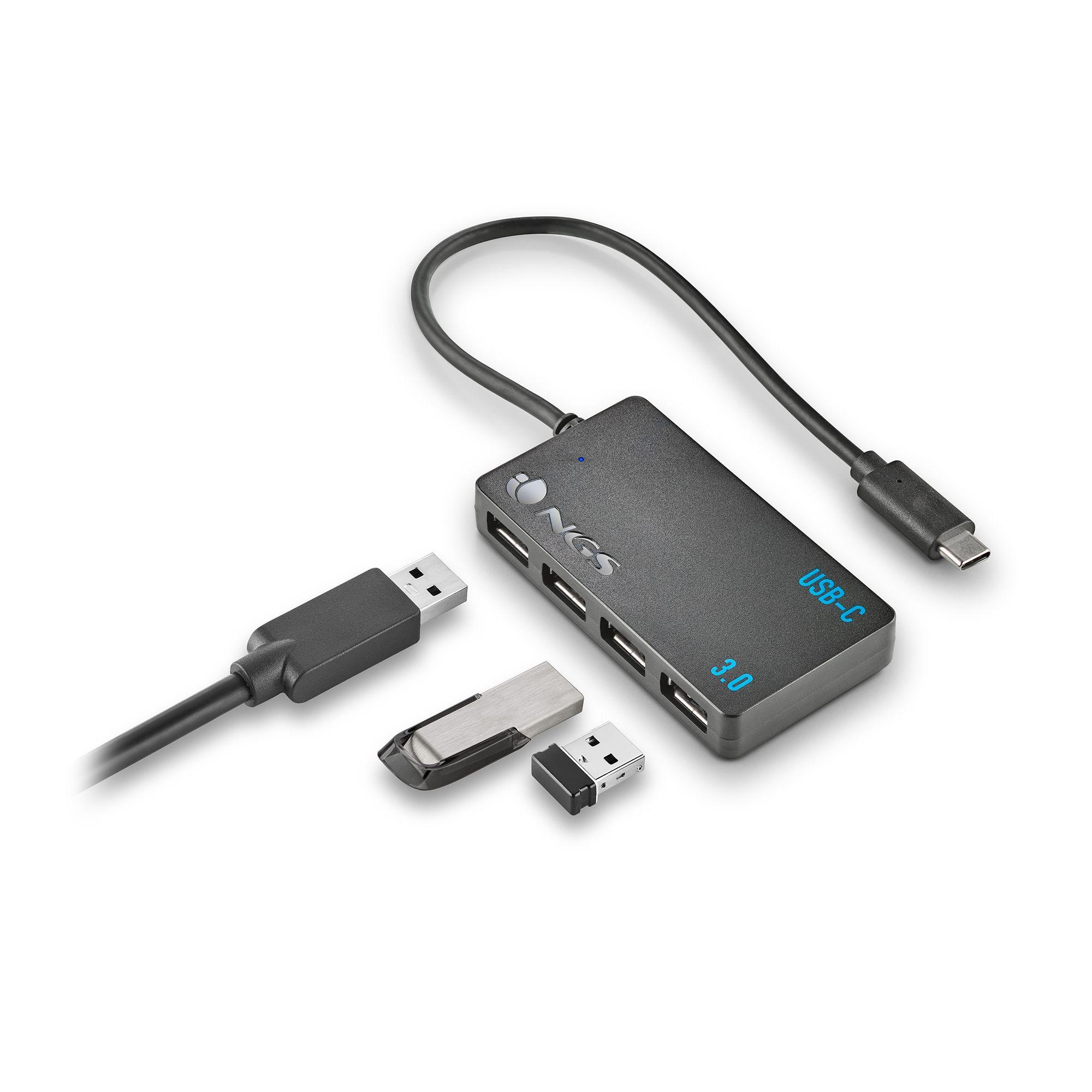 Hub USB NGS WONDERIHUB4 (0,24 m - USB 3.0 - Preto), miniatura 3