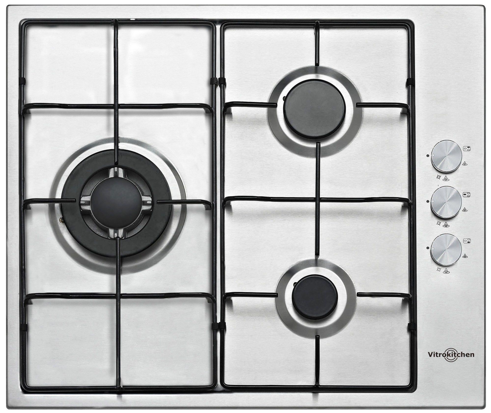 Placa a Gás de Encastre VITROKITCHEN EN630LIN (Placa a gás - Encastre - 58 cm - Inox)