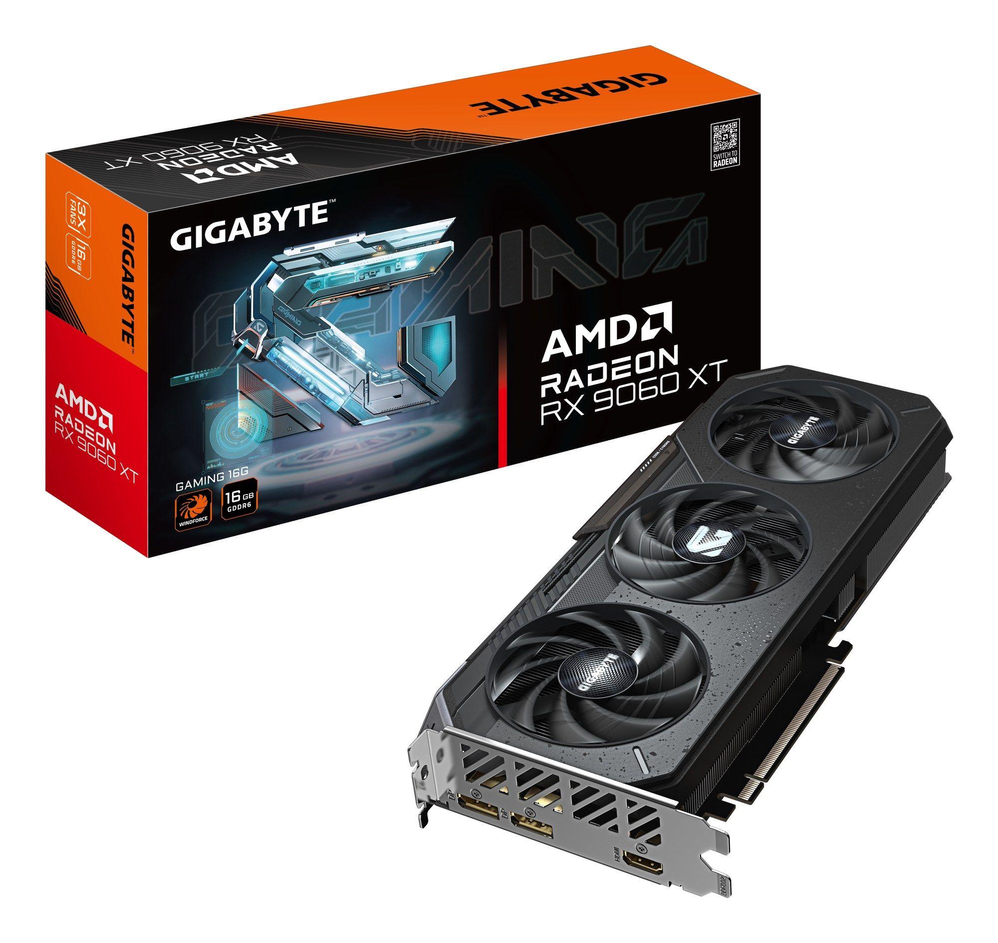 Placa Gráfica GIGABYTE Radeon RX 9060 XT GAMING 16G (Radeon RX 9060 XT - 20000 MHz - 16 GB - Preto)