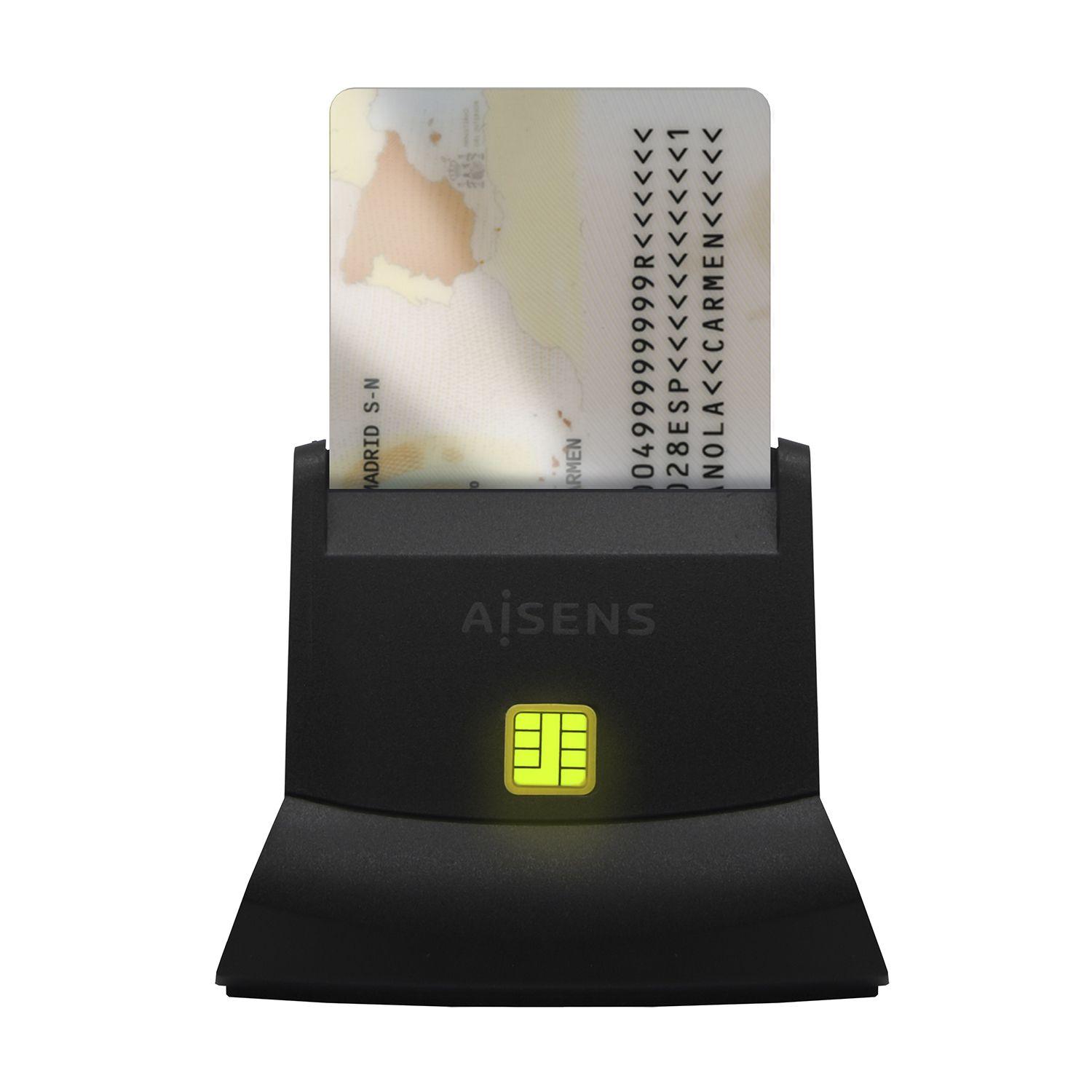 Leitor de Cartões Inteligentes AISENS ASCR-SN05-BK (USB 2.0 - Preto)