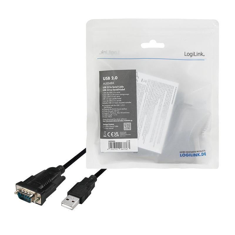 Cabo Adaptador USB 2.0 para RS232 LOGILINK AU0048A (1,5 m - USB A - DB-9 - Preto), miniatura 3