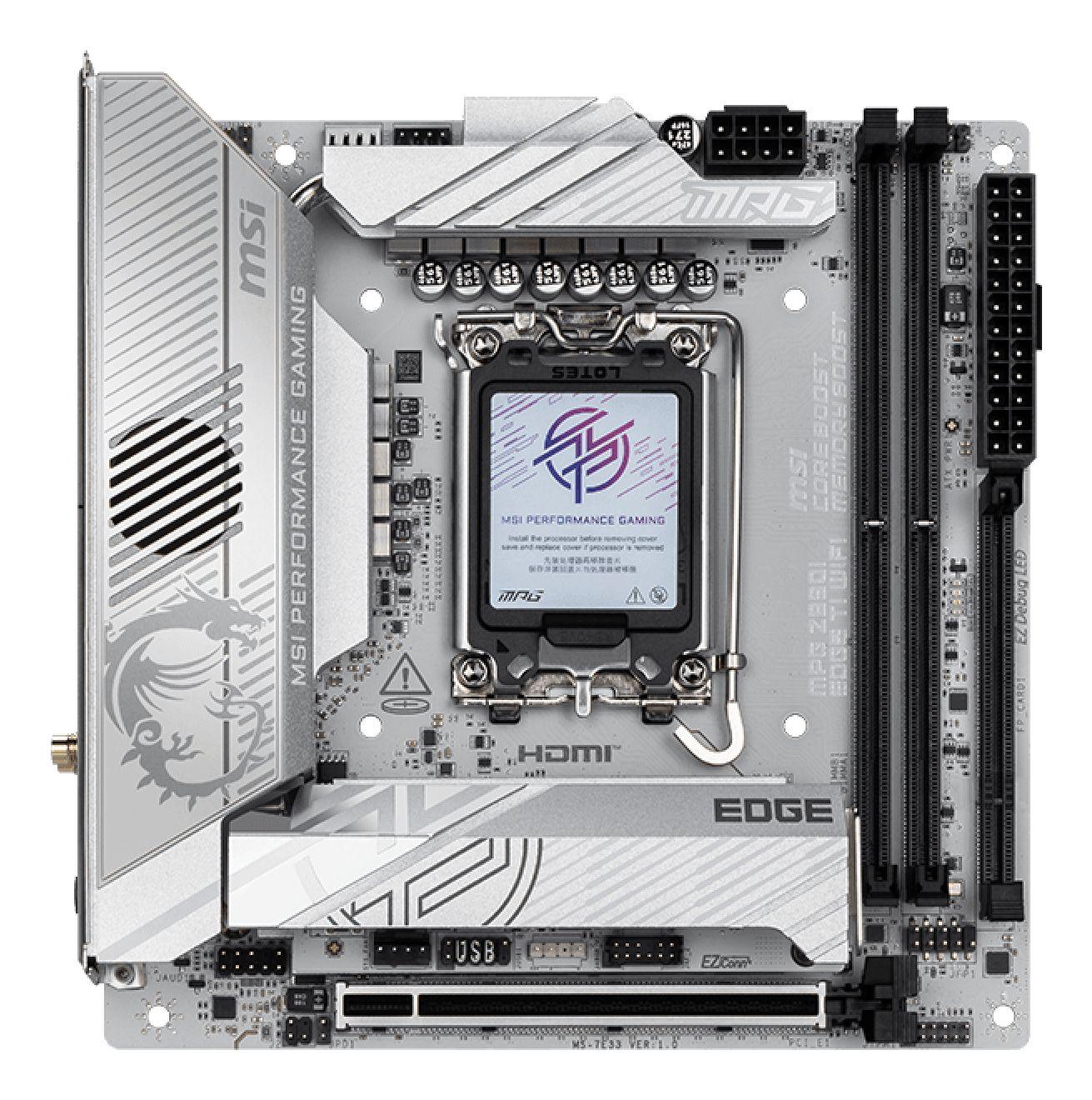 Motherboard MSI MPG Z890I EDGE TI WIFI (LGA 1851 (Socket V1) - Intel Core Ultra - Mini-ITX - Branco), miniatura 2