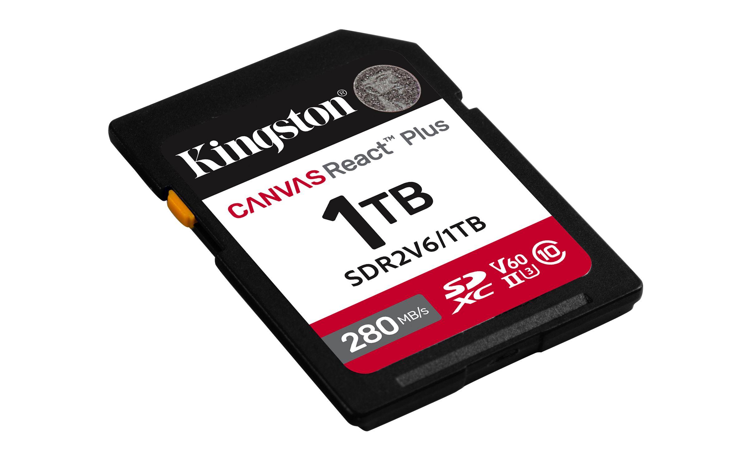 Cartão de Memória KINGSTON Canvas React Plus SDR2V6/1TB (1TB - Classe 10 - 280 MB/s - Preto)