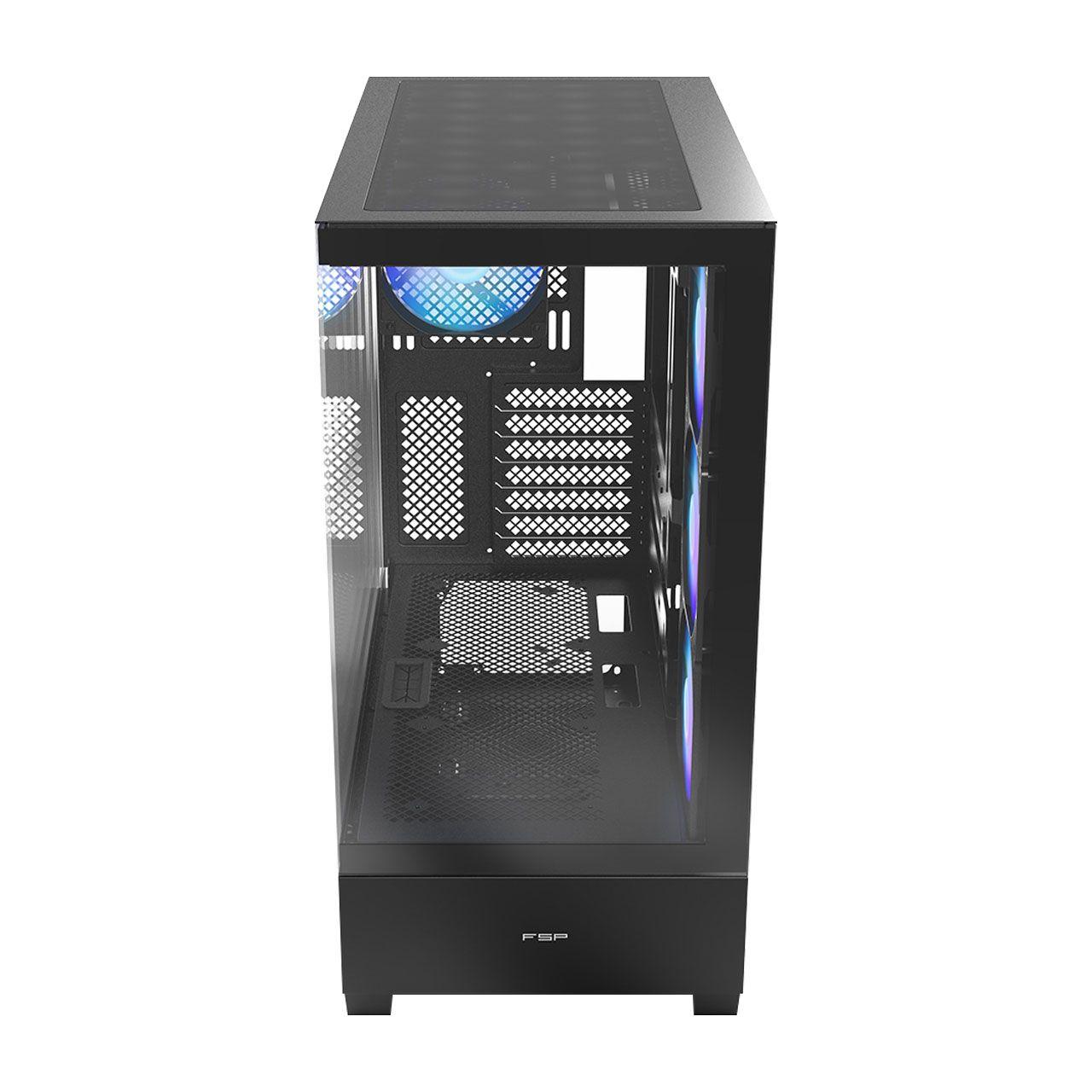 Caixa de Computador ATX FSP M370-BA (ATX, Micro ATX, Mini-ITX, BTF - Midi Tower - SPCC, Vidro - Preto) — miniatura 2