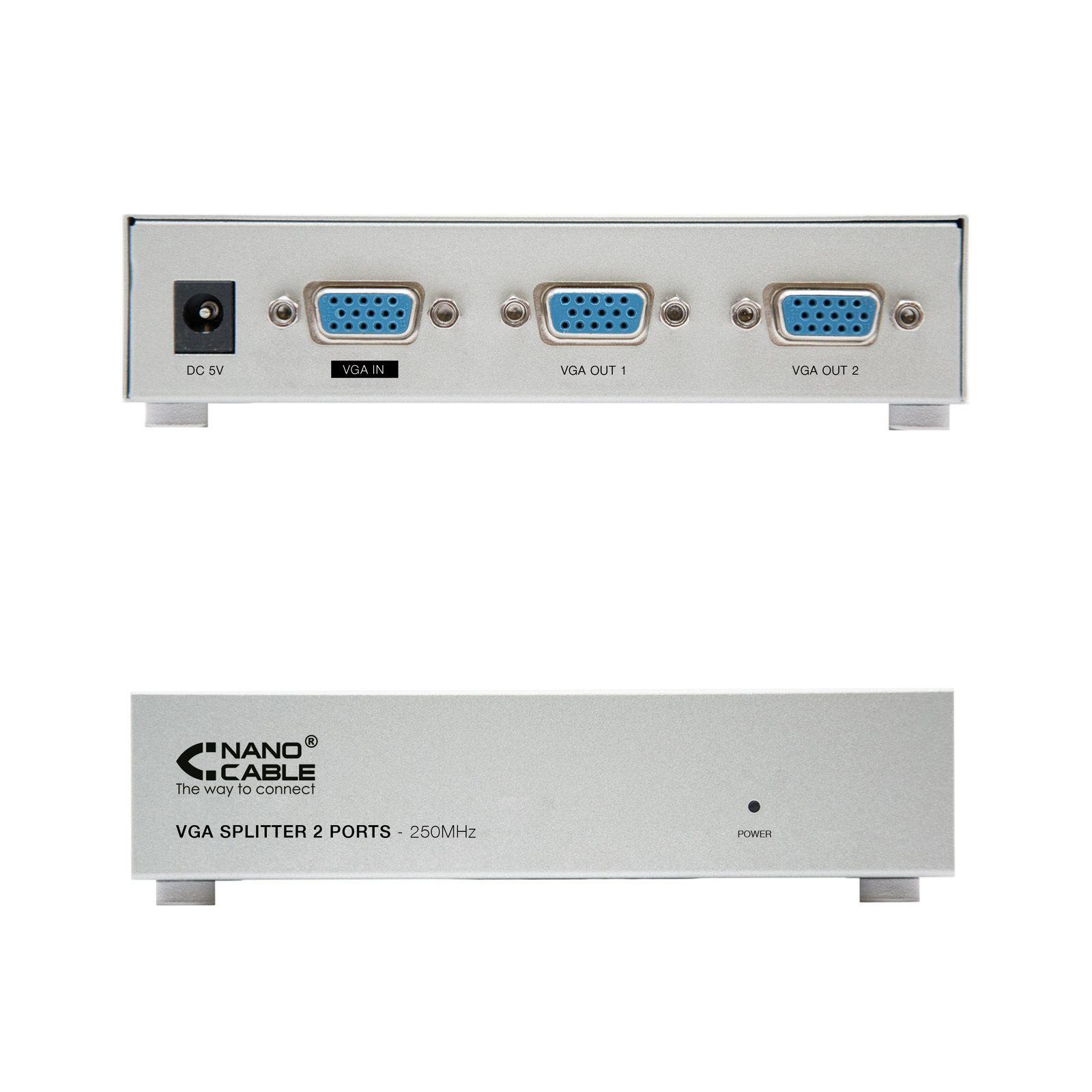 Splitter VGA NANOCABLE 10.25.0002 (VGA fêmea - Prateado), miniatura 2