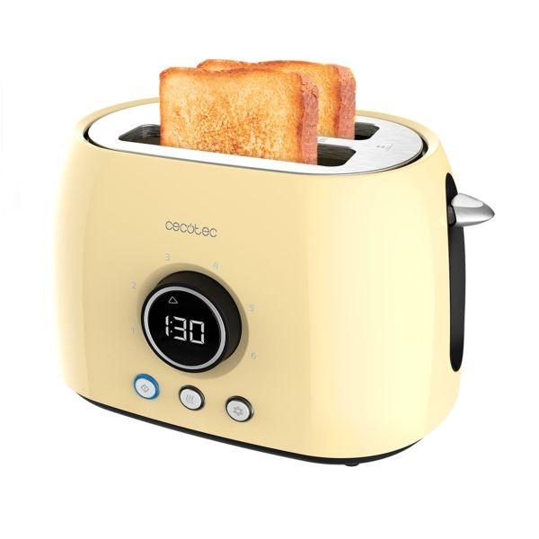 Torradeira CECOTEC ClassicToast 8000 Double (800 W - 2 fatias - Altura 19 cm - Amarelo)